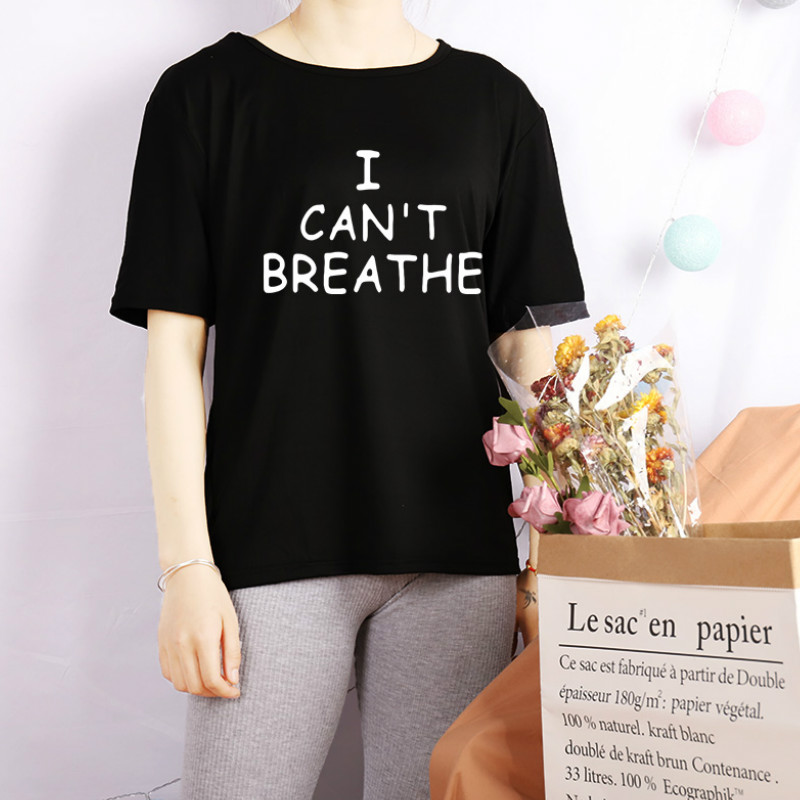 

I Cant Breathe 2020 Womens T Shirt Fashion Letters Printing Tops Summer Girls Pattern Tees Affirmative Movement Active Womens New Clothes, Yellow