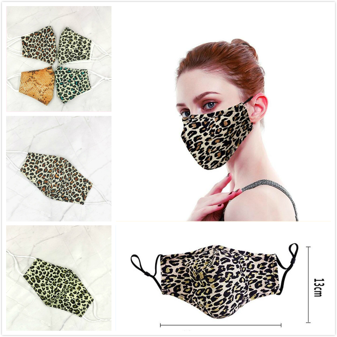 

3D Leopard Print Mask Breathable Foldable Mouth Masks Reusable Sunscreen Masks Face mask without filter Housekeeping Designer Mask DHL