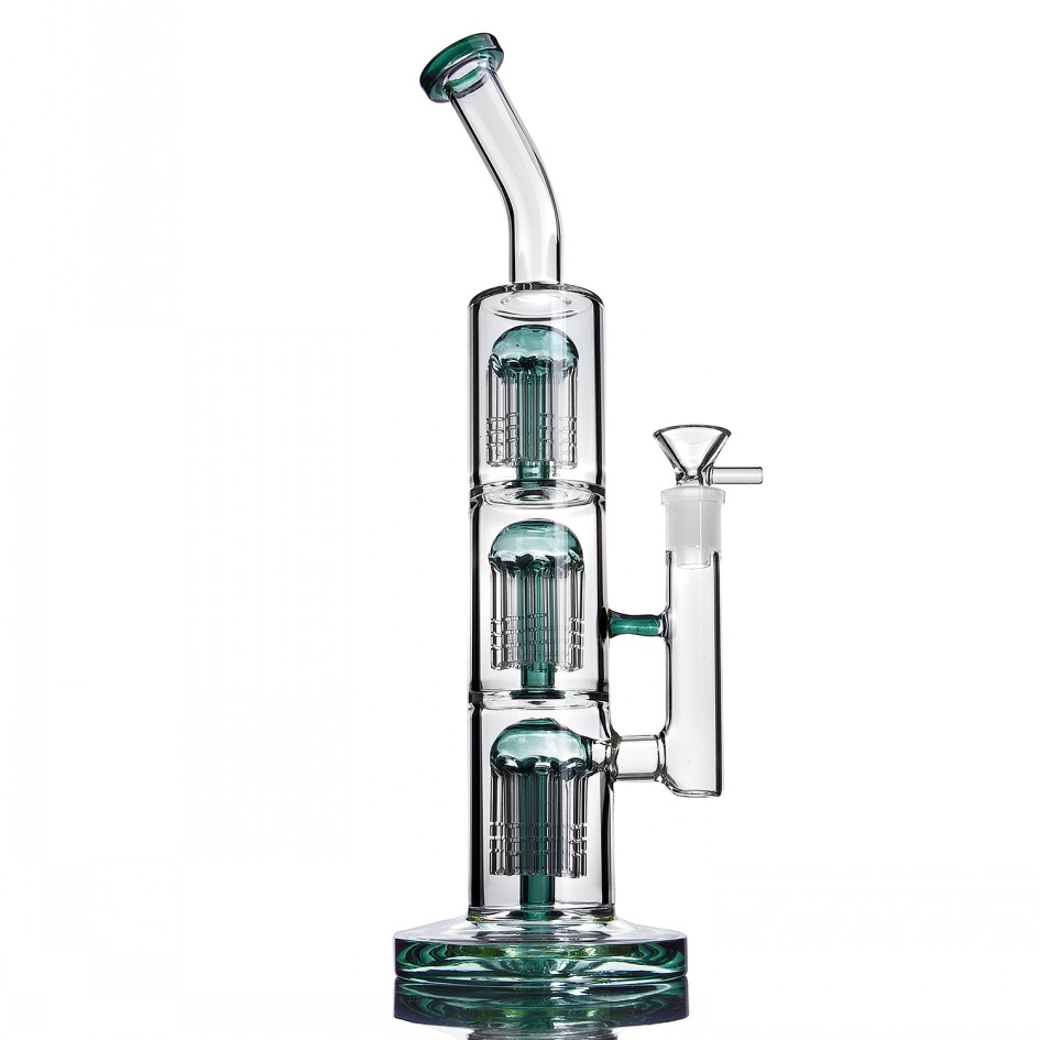 

Recycler Dab Rigs Tobacco Pipes Thick Glass Water Bongs Smoking Wax Water Pipe Hookahs Accessories With 14mm Bowl 12.9 inchs