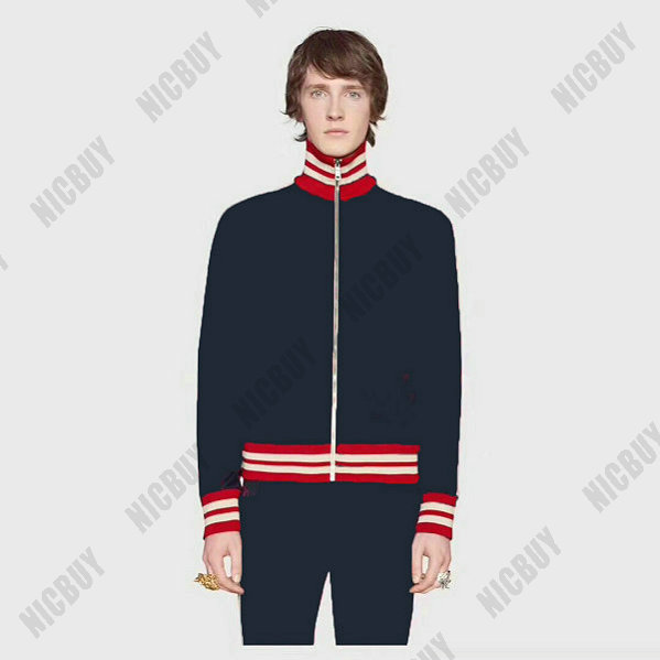 

designer brand best quality Autumn men clothing fabric striped Tracksuits letter print zipper suit sweatshirt coat sweatsuit