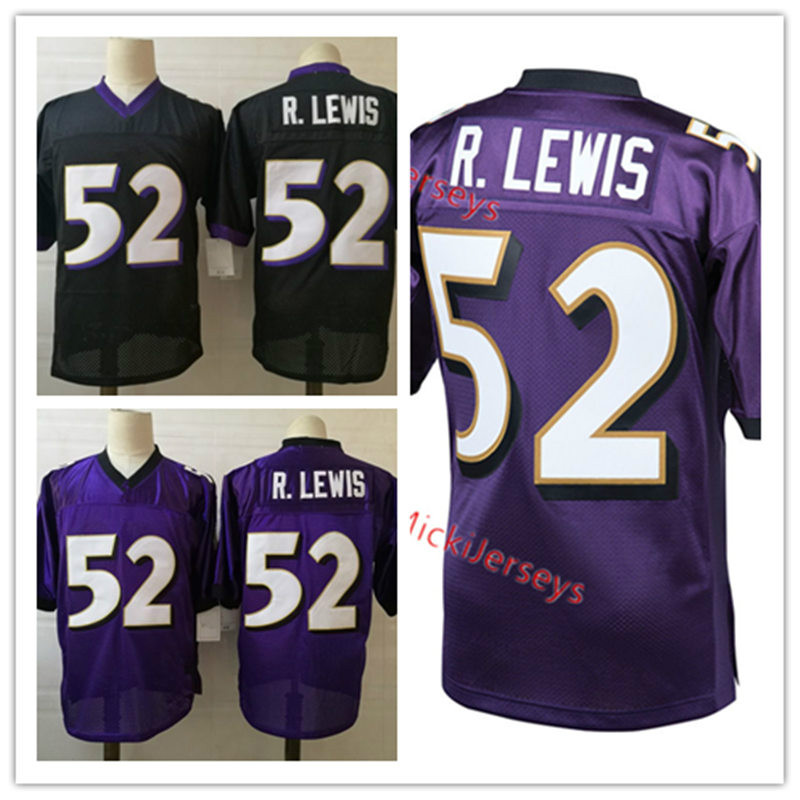 

Mens Retired Player Ray Lewis Jersey Stitched Black Purple Vintage #52 Ray Lewis Football Jersey Jersey S-3XL