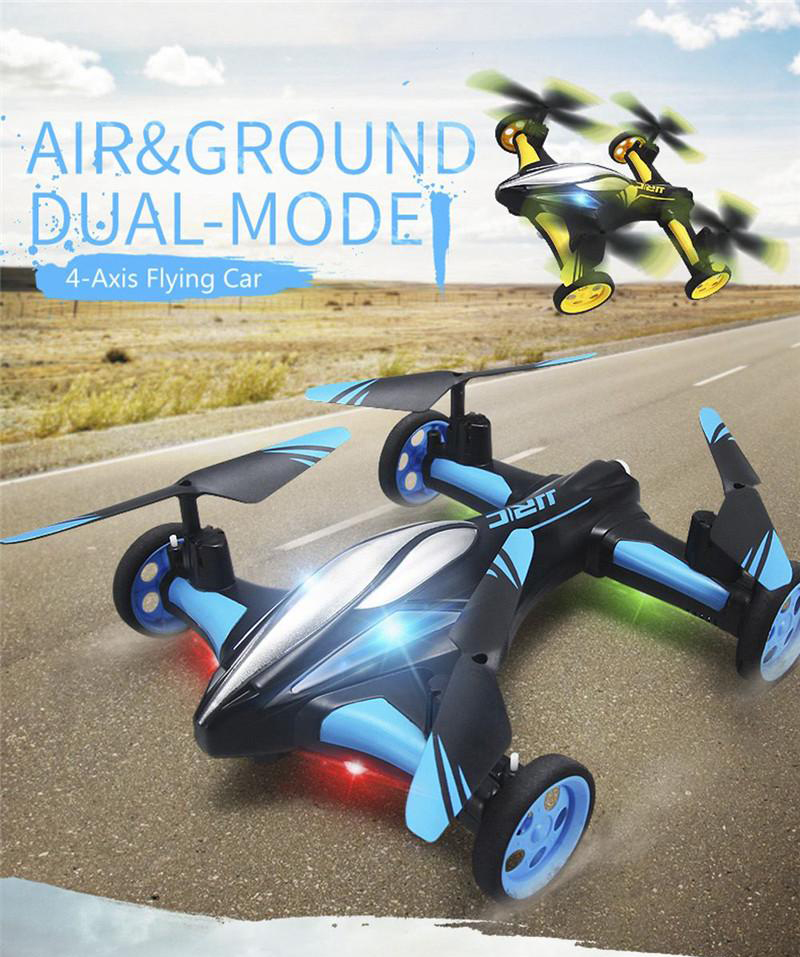 

JJRC H23 RC Drone Air Ground Flying Car 2.4G 4CH 6Axis 3D Flips Flying Car One Key Return Quadcopter Toy, Yellow