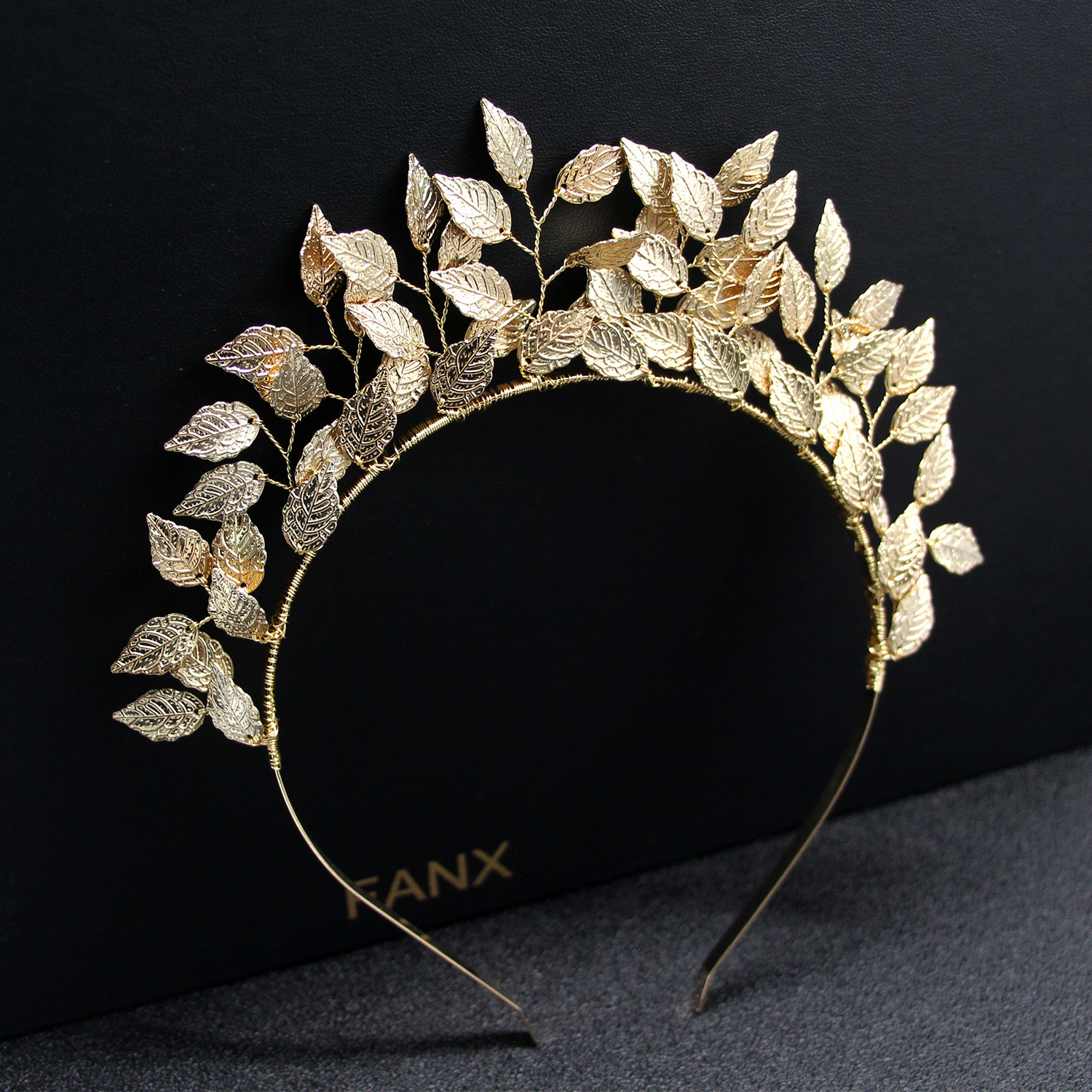 

Popular Hair Decorate Light Alloy Copper Wire Gold-plated Joker Hair Band Golden Leaf Hair Hoop