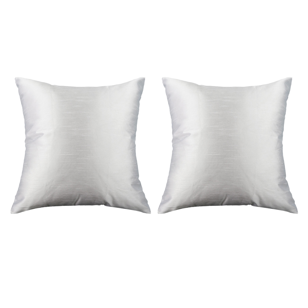 

2pcs solid color soft plush pillow case square cushion cover white-60x60cm