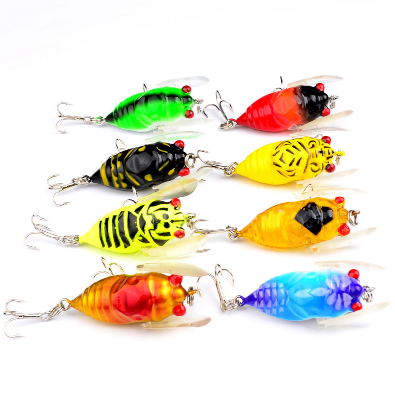 

Hot! 4 color Fishing Lure 4cm/6.4g fishing tackle Cicada Classic Bass Crank Baits High quality fishing lure
