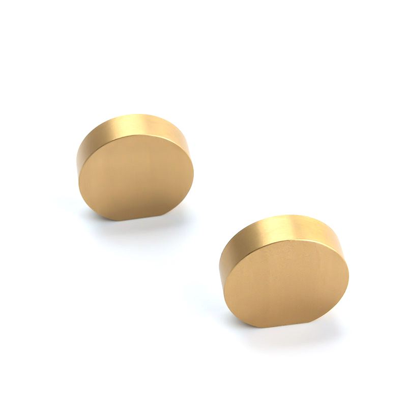 

Cake Shape Brushed Solid Brass Round Cabinet Knob Furniture Dresser Kitchen Cupboard Drawer knob Pull Handle wholesale price