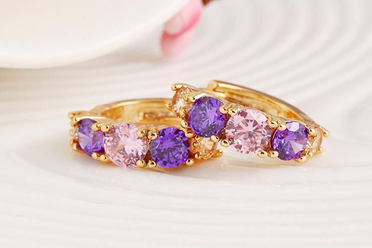 

Earrings Women Fashion Jewelry Exquisite Colorful Rhinestone Bow Drop Earring Cubic Zirconia 18K Rose Gold Plated Big Crystal best Earrings, Silver