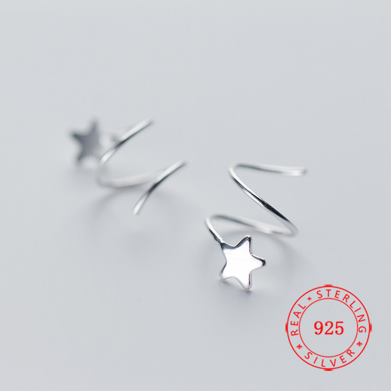 

S925 Sterling Silver Stud Star Earrings Anniversary Elegant Findings & Components latest christmas gift for women fashion jewelry wholesale