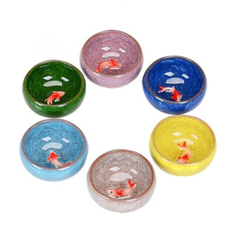 

Ice Crack Glaze Ceramic Cup Travel Tea Bowl Wine Fish Cup Simple Tea Cup