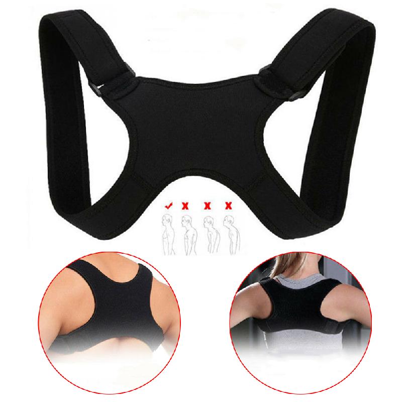 

New Posture Corrector Back Support Belt Women Men Posture Corrector Body Brace Bad Back Shoulder Bandage Corset Orthopedic, Black