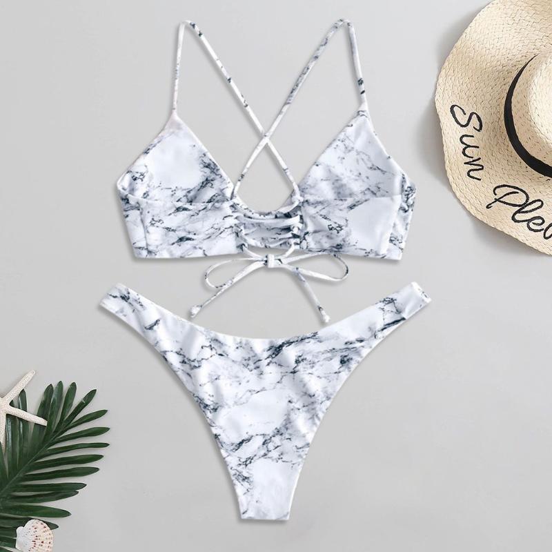 

#H40 High Waist Swimsuit Women Swimming Suit For Women Swimwear Monokini Push Up Bikini Set Swimwear Bikini Set Biquini, As pic