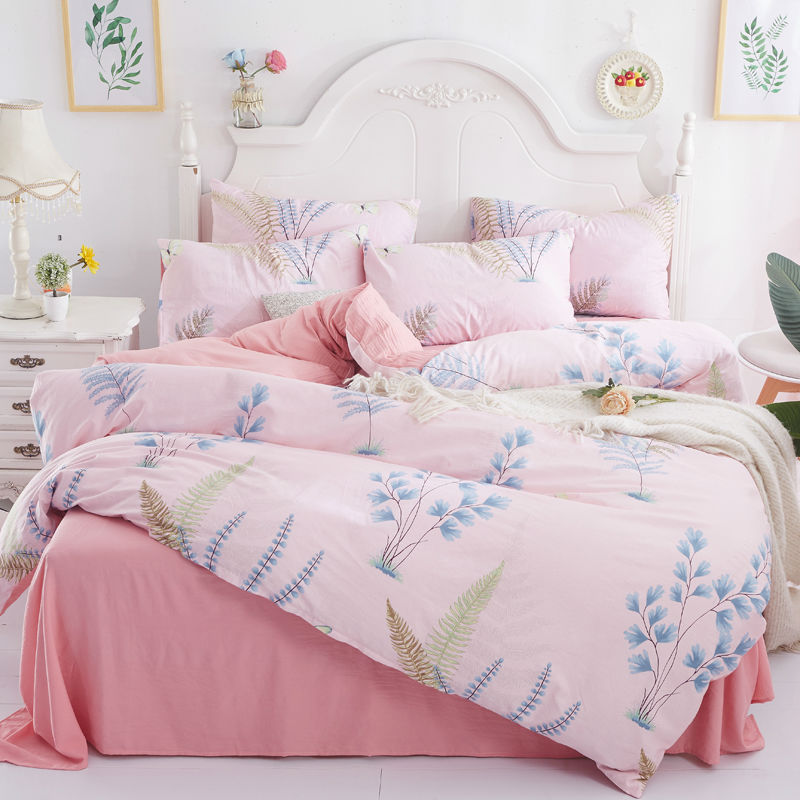 

Cotton flower bed linens home textiles pink Bedding Sets for home Simple bedclothes Duvet Cover set Quilt cover Queen king size, Style9