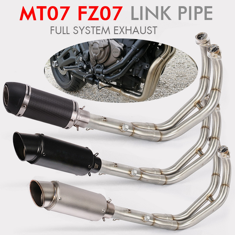 

MT07 FZ07 full system motorcycle exhaust pipe sc escape akrapovic moto with db killer for mt07 mt 07 fz07 2014 2015 or 2018 2019