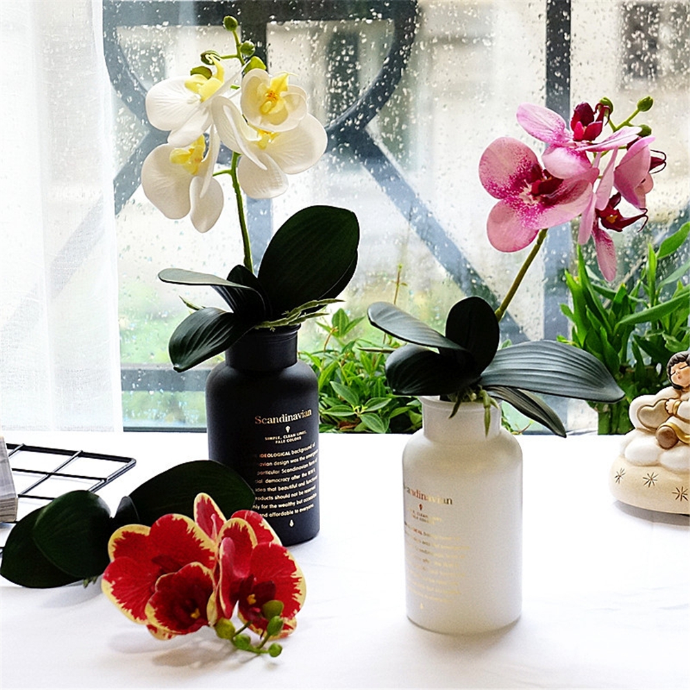 

Small Tree With Leaf 4 Phalaenopsis Artificial Flower Artificial Flower Home Hotel Shopping Mall Decoration Photography Wedding