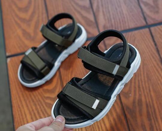 

Boys Sandals Summer Sneakers Kids Shoes Infantil Boys Beach Sandals Casual Fashion Soft Flat Shoes, Black;red
