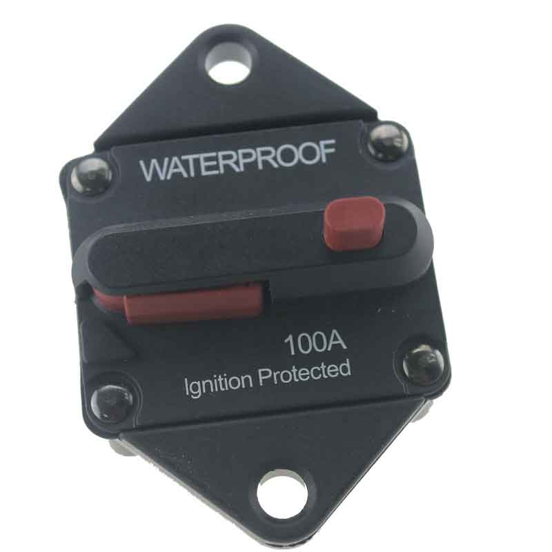 100A Truck Yacht Marine RV Waterproof Amp Circuit Breaker Fuse Inverter with Manual car Reset Button-image-458338774