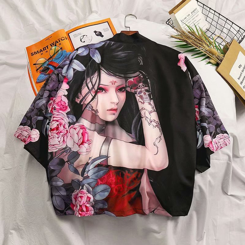 

Japanese Kimono Cardigan Men Haori Yukata Male Samurai Costume Clothing Kimono Jacket Mens Shirt Yukata Haori