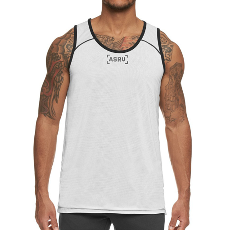 

New summer men vest stretch tight double-sided running sports men quick dry moisture absorption sweat fitness clothes, Black