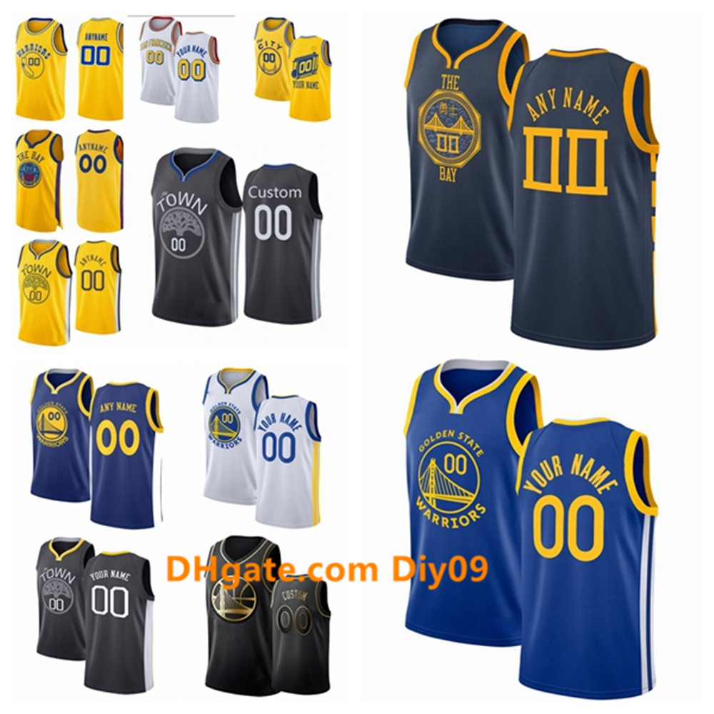 

Custom Golden State Warriors Jersey D'Angelo 0 Russell Klay 11 Thompson Kevon 5 Looney City Swingman Basketball Jerseys, Black;red