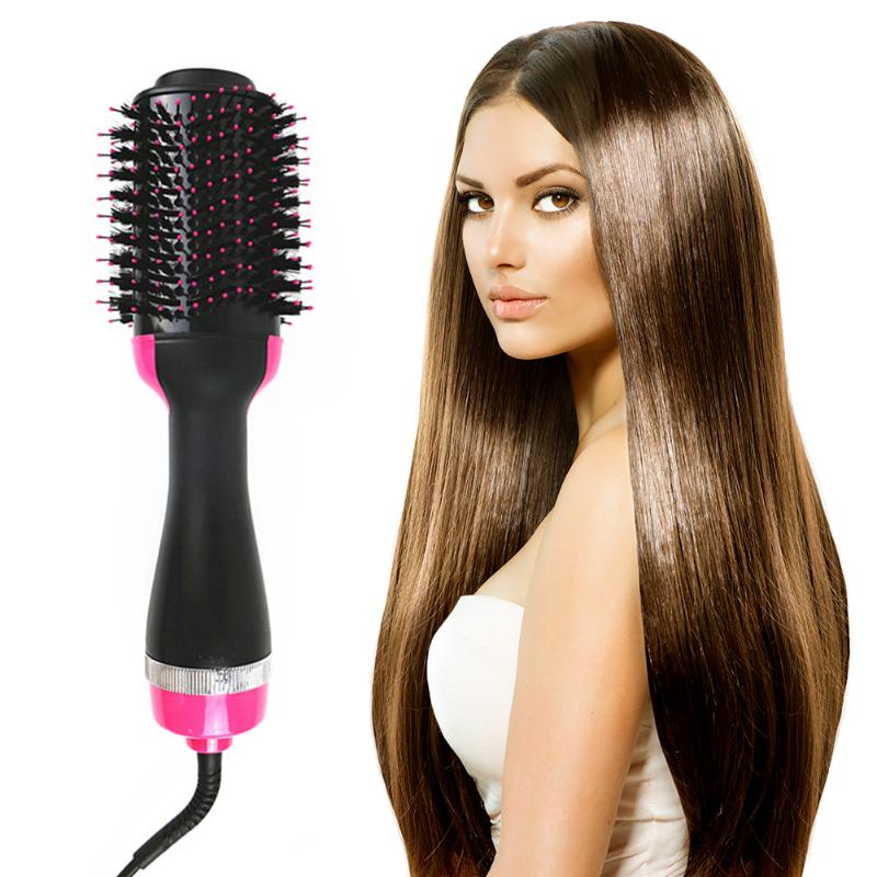 

1Pcs 1000W Electric Pro Hair Dryer Salon One Step Hair Dryer Brush & Volumizer 2 in 1 Blow straightener curler Styling Tools