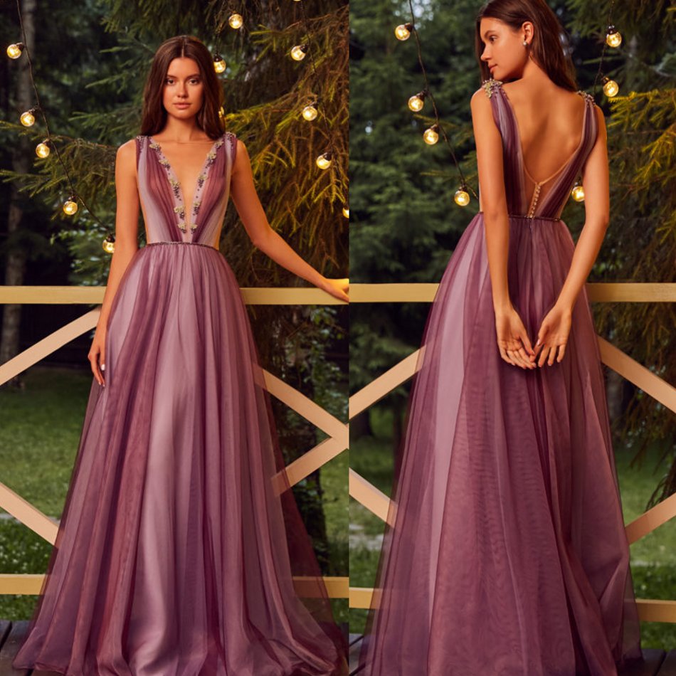 

Julie Vino 2020 Evening Dresses Deep V Neck Lace Beads Ruffle Prom Gowns Custom Made Floor Length A Line Special Occasion Dress, Daffodil