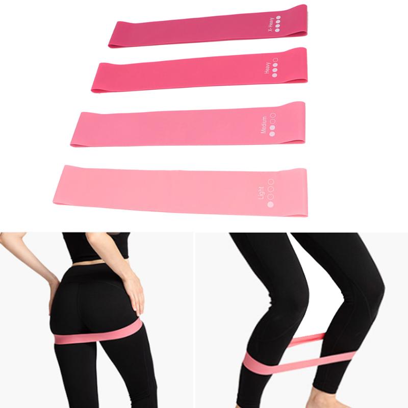 

4Pcs Pilates Sport Rubber Fitness Bands Gym Strength Train Resistance Bands Yoga Latex Ring Fitness Pull Rope Gradient Pull Ring, Pink