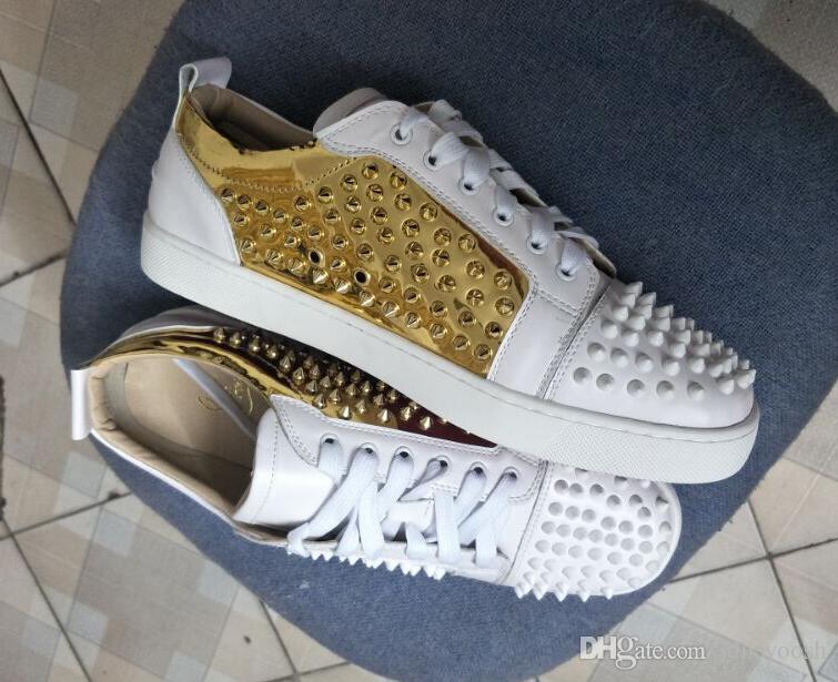

Snakeskin Red Bottom Sneakers Luxury Designer High Top Skate Sneakers Mens Womens Casual Shoes Brand New Comfort Wholesale Price 36-47, White;red