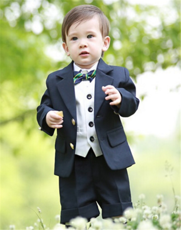 

2020 boy's dress suit birthday party flower boy T stage performance suit (jacket + shorts + vest, As picture