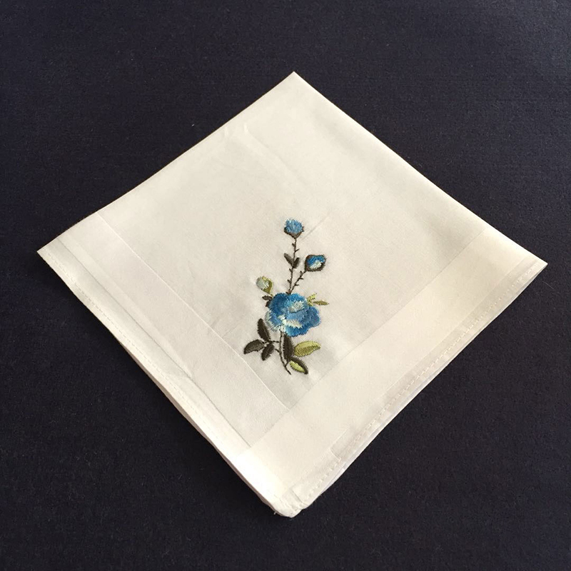 30x30cm Vintage Ladies Women White Cotton Handkerchief Pocket Square