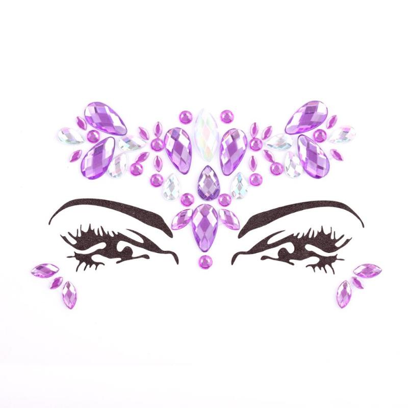 

Women Tattoo Diamond Makeup Eyeliner Eyeshadow Face Sticker Jewel Eyes Makeup Crystal Eyes Sticker 2019 Fashion