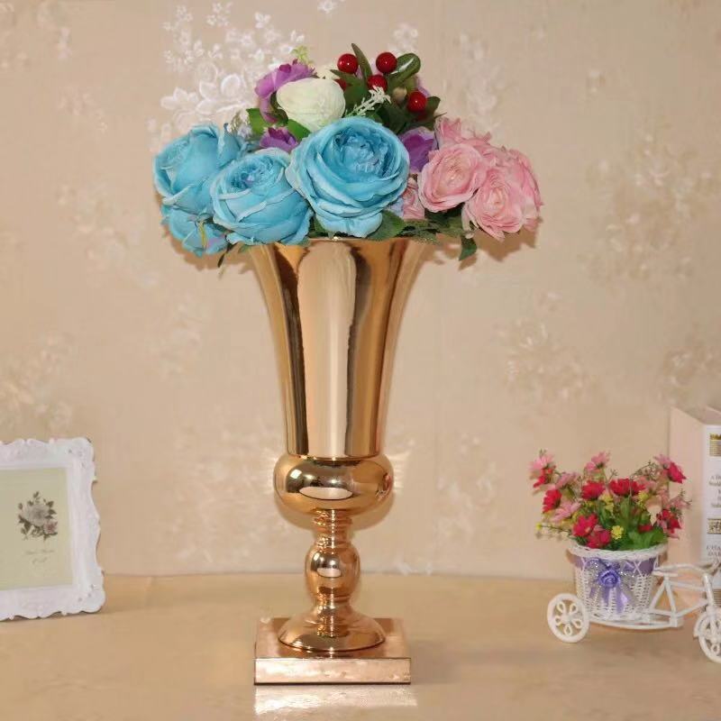 

Tall metal flower vase elegant wedding flower stand 43cm height wedding artificial flower arrangements party decoration centerpiece