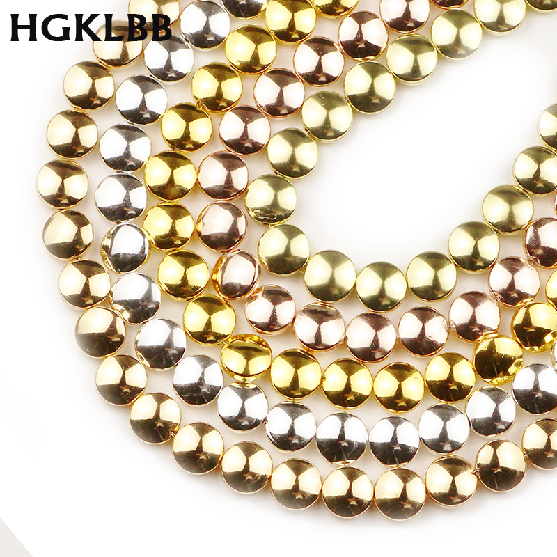 Naturel Pierre Précieuse Hématite Rose Fleur Spacer Loose Beads Or rose 6 mm 8 mm