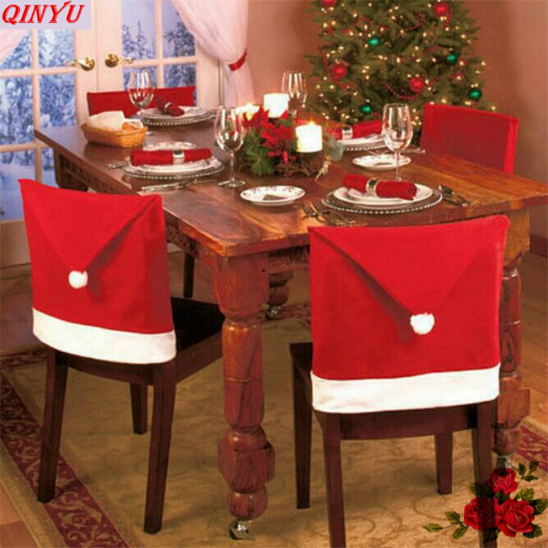 

1pcs Christmas Chair Covers Clause Chair Cover Set Decoration Hat Covers Xmas Decorations for Home New Year decoration 9ZHH091