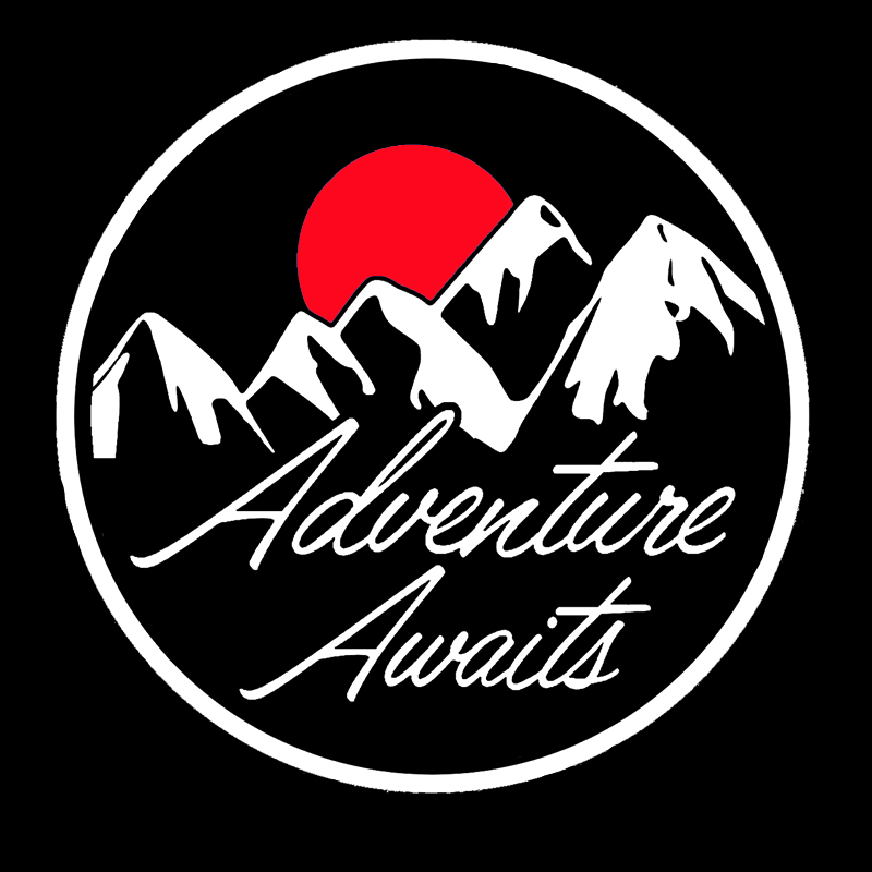 

16*16cm Adventure Awaits Vinyl Sticker Camping Hiking Outdoors Car Accessories Motorcycle Helmet Car Styling, Color