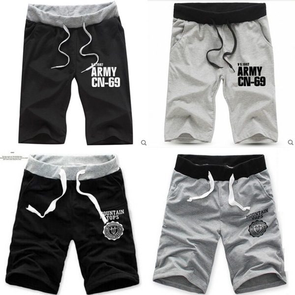 

Men Shorts Casual Knee Length Trousers Summer New Men Pants Streetwear, Black