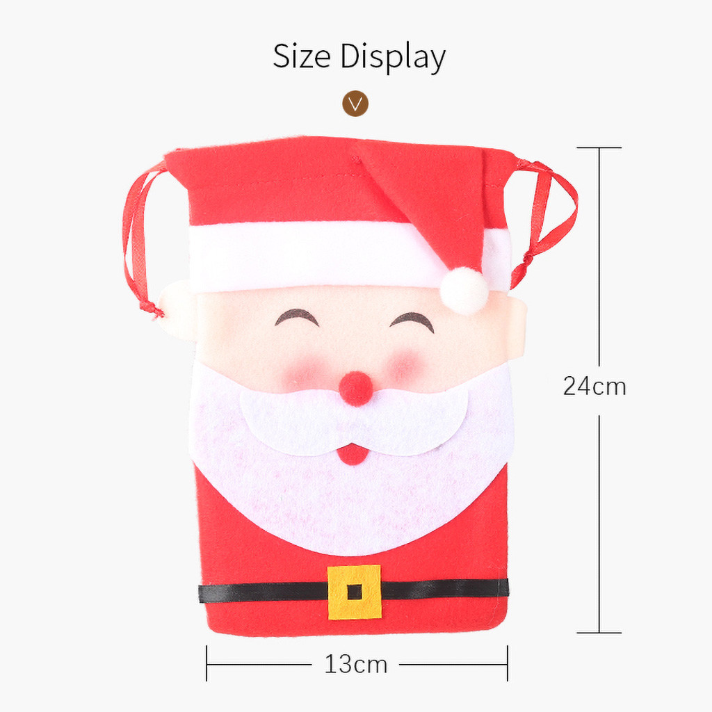 

New Year Christmas Non-woven Drawstring Tote Bag Santa Claus Snowman Reindeer Christmas Children's Candy Gift Bag
