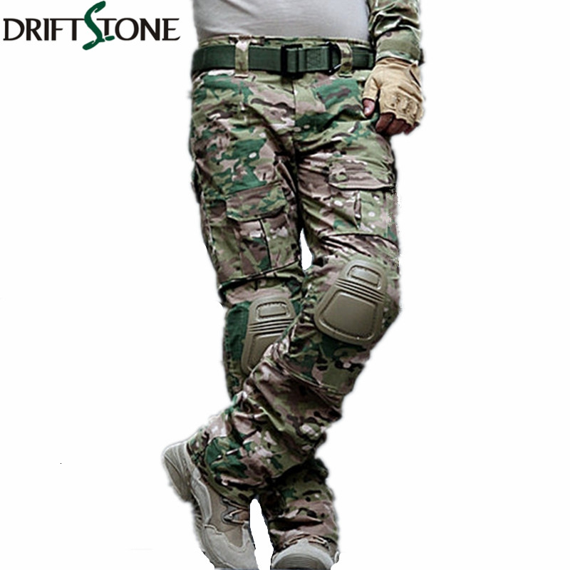 

Camouflage Military Tactical Pants Army Military Uniform Trousers Airsoft Paintball Combat Cargo Pants With Knee Pads V191111, Acu