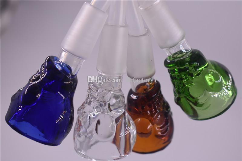 

New design Skull glass bowl for pipes glass smoking bongs very heavy Manufacturer 14mm male G.O.G bowl water pipe