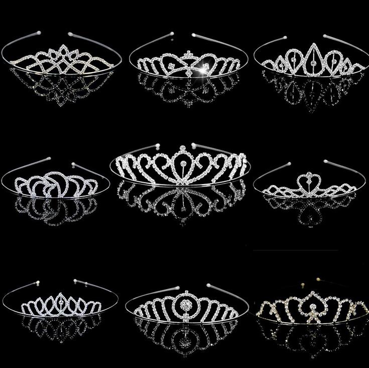 sparkly luxury Beautiful Shiny Crystal Bridal Tiara Party Pageant Silver Plated Crown Hairband Cheap Wedding Accessories 2019