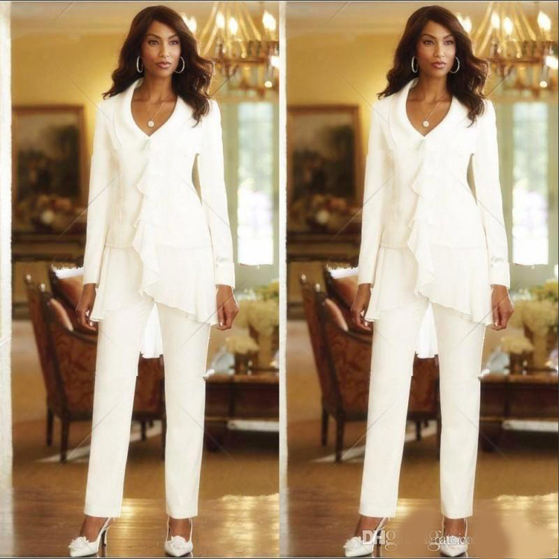 mother of the bride chiffon trouser suits