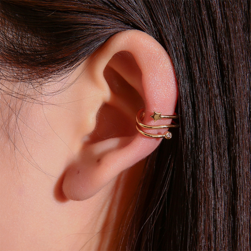 Jstyle 20Pcs Adjustable Ear Cuffs Earrings Set for Women Stainless Steel Non-Piercing Cartilage Clip On Wrap Earring Set