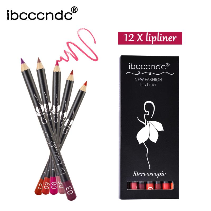 

1 Set Lip Pencils Matte Lipliner Waterproof Smooth Colorful Silk Nude Lipstick Pen Long Lasting Pigments Lip Makeup 12 Colors