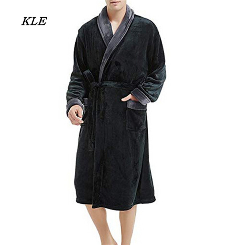 Sunfree 2019 Nouveaux Hommes Hiver Allongé En Peluche Châle Peignoir Accueil Vêtements À Manches Longues Robe De Mode Manteau 3L45