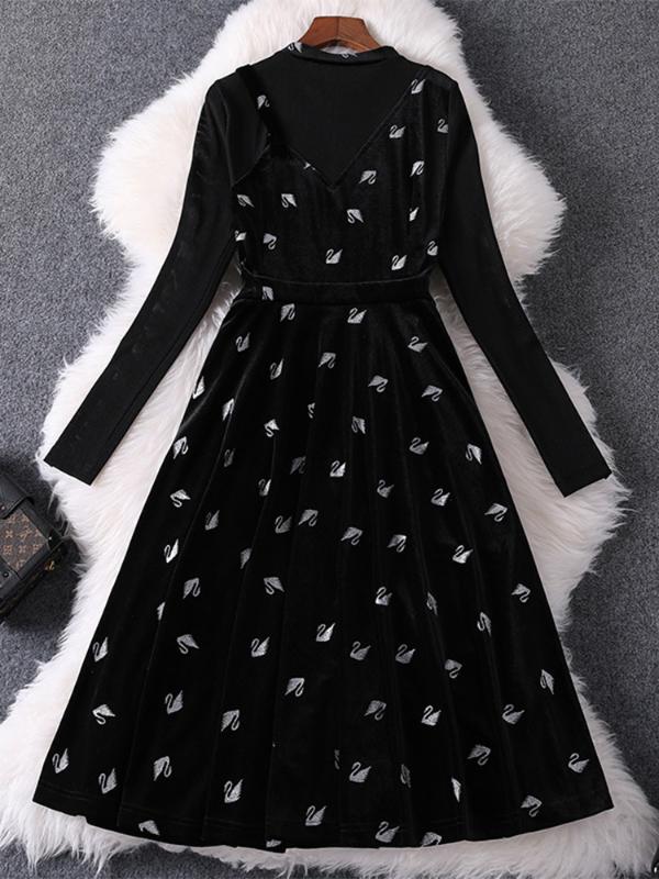 

Women' spring and autumn dress women' dress 2020 black party, As the picture
