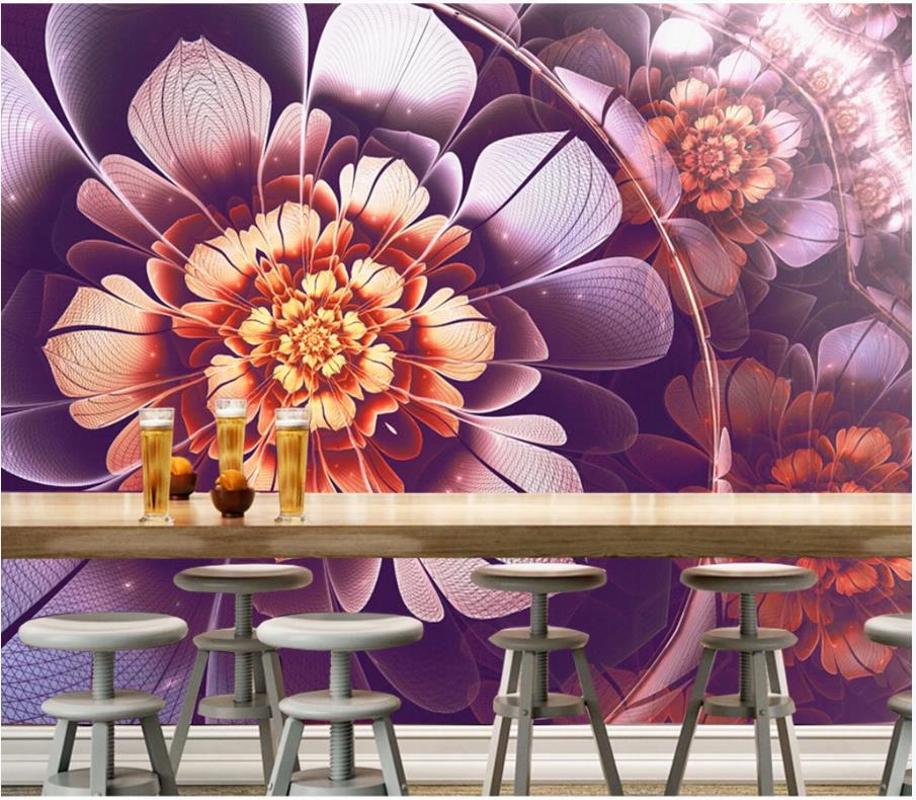 

Custom photo wallpaper 3d murals wallpaper for walls 3 d Cool flower bar KTV decoration background wall papers, As pic