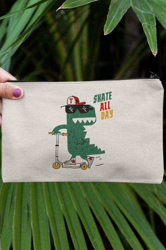 

Angemiel Clutch Skate All Days Dinosaur Portfolio Hand Makeup Bag
