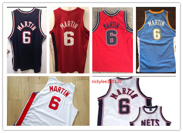 

college basketball jersey vintage new jersey kenyon 6 martin throwback jersey stitched embroidery custom made size s5xl, Red