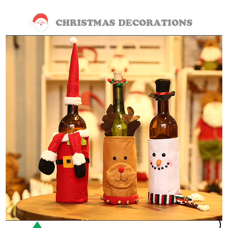 

Christmas Decoration Champagne Wine Bottle Cover Holder Christmas Party Ornaments