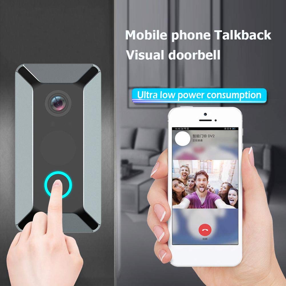 

Free Shipping wifi Doorbell Smart Wireless 720P video camera Cloud storage door bell cam waterproof home security house bell Gray