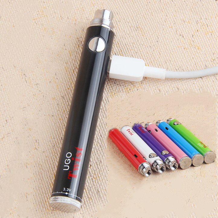 

UGO Twist 900mAh 650mah Vaporizers evod vv Batteries vaporizer pen variable voltage Battery Micro USB for 510 ego vape carts